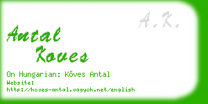 antal koves business card