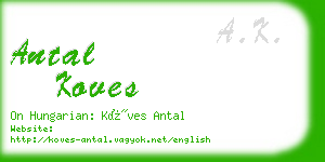 antal koves business card